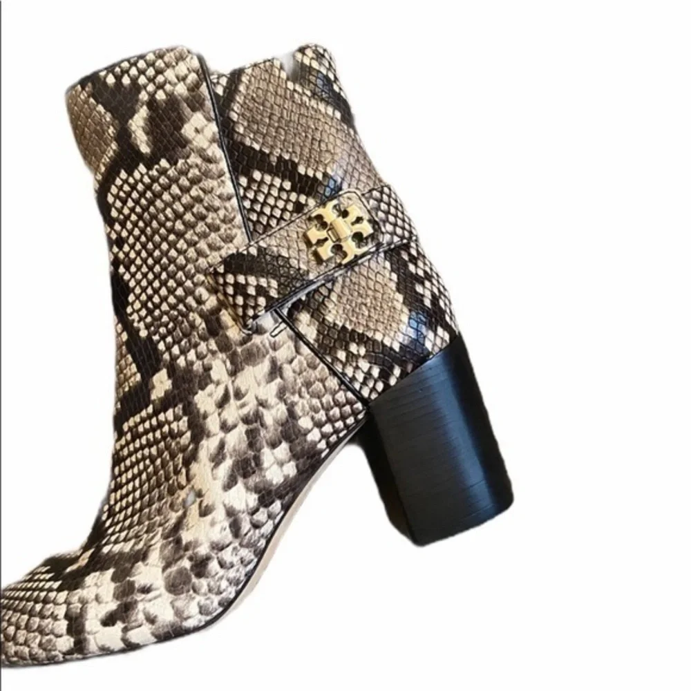 Tory‎ Burch Kira Snakeskin Exotic Print Embossed Luxe Leather Ankle Boots